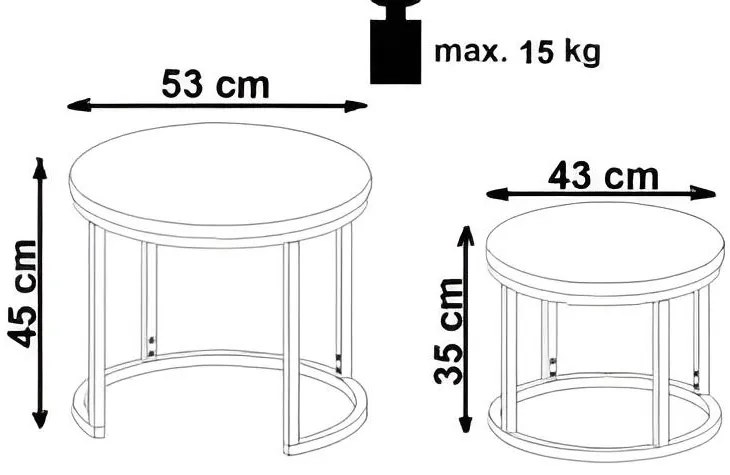 Set 2 ks. konferenčných stolíkov Owen (mramor biely + čierna). Akcia -12%. Vlastná spoľahlivá doprava až k Vám domov. 1049075