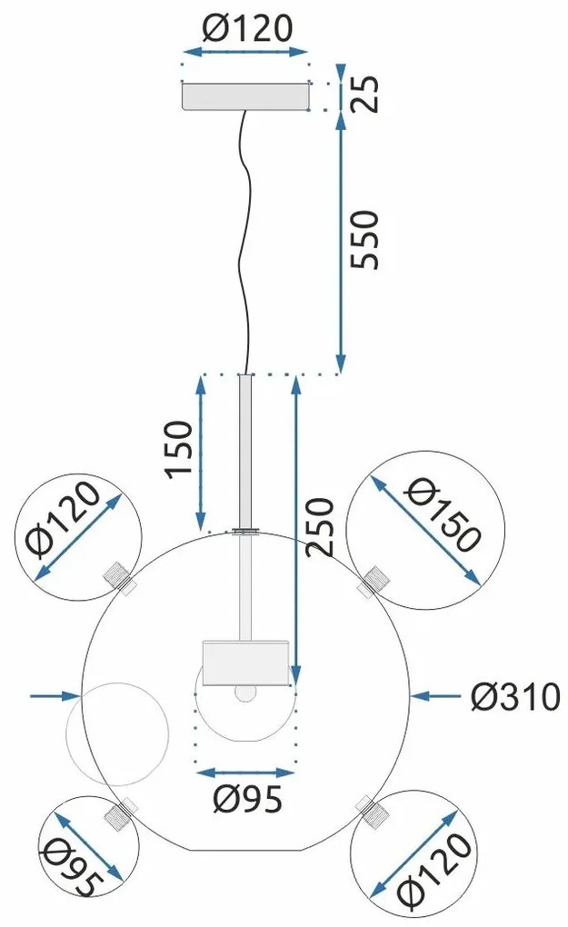 Toolight - LED stropná lampa 5W APP650-CP, zlatá, OSW-08198
