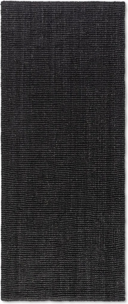 Hanse Home, Koberec behúň Bouclé Jute 105976 Black, 80x200, čierna, chodba / predsieň