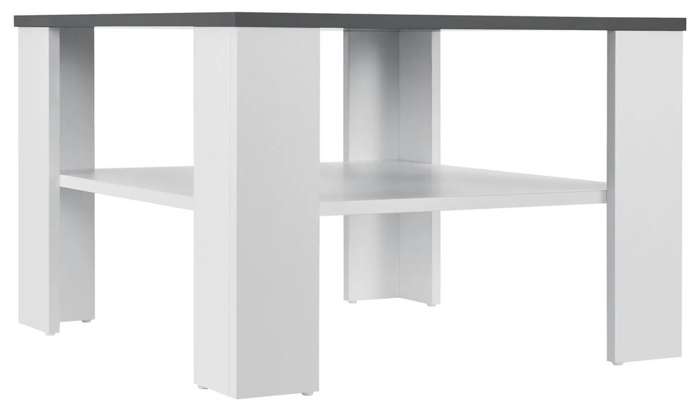 Konferenčný stolík 60x60cm - biely/tmavošedý
