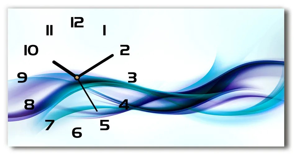 Vodorovné Sklenené hodiny na stenu Abstrakcie vlny pl_zsp_60x30_f_87971170
