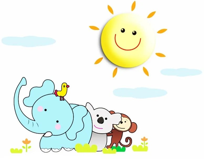 Detské nástenné svietidlo Sunny, 1x žlté plastové tienidlo, ml