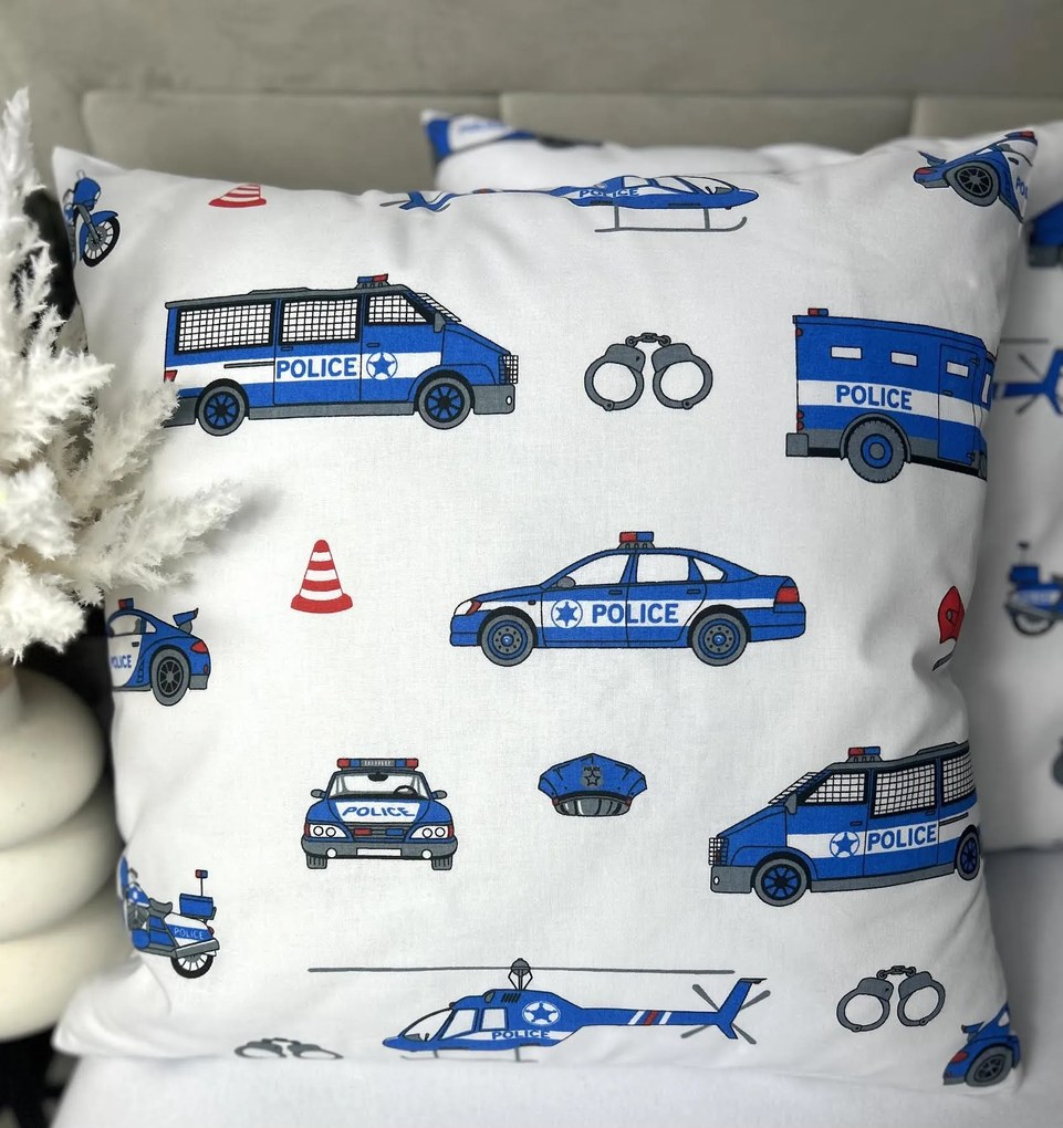 INTERMEDIC SK Posteľná obliečka Polícia - biela na vankúšik 40x40cm