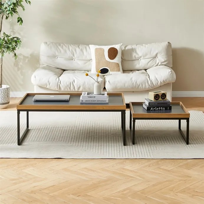 Autronic BONTEC Konferenčný stolík 53x53cm, mdf, dub, CT-612 OAK Farba: Šedá