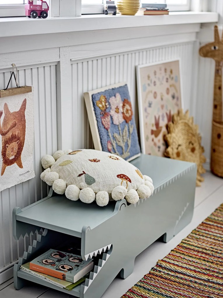 Bloomingville Okrúhly vyšívaný vankúš Agnes Ø 40 cm