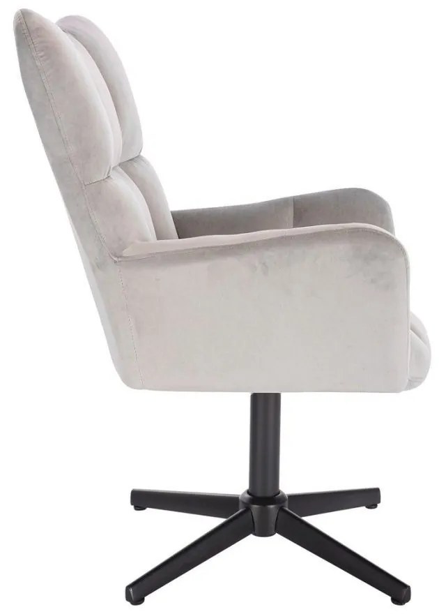 LuxuryForm DESIGN Otočné kreslo AURORA VELUR na čiernom kríži - svetlosivé