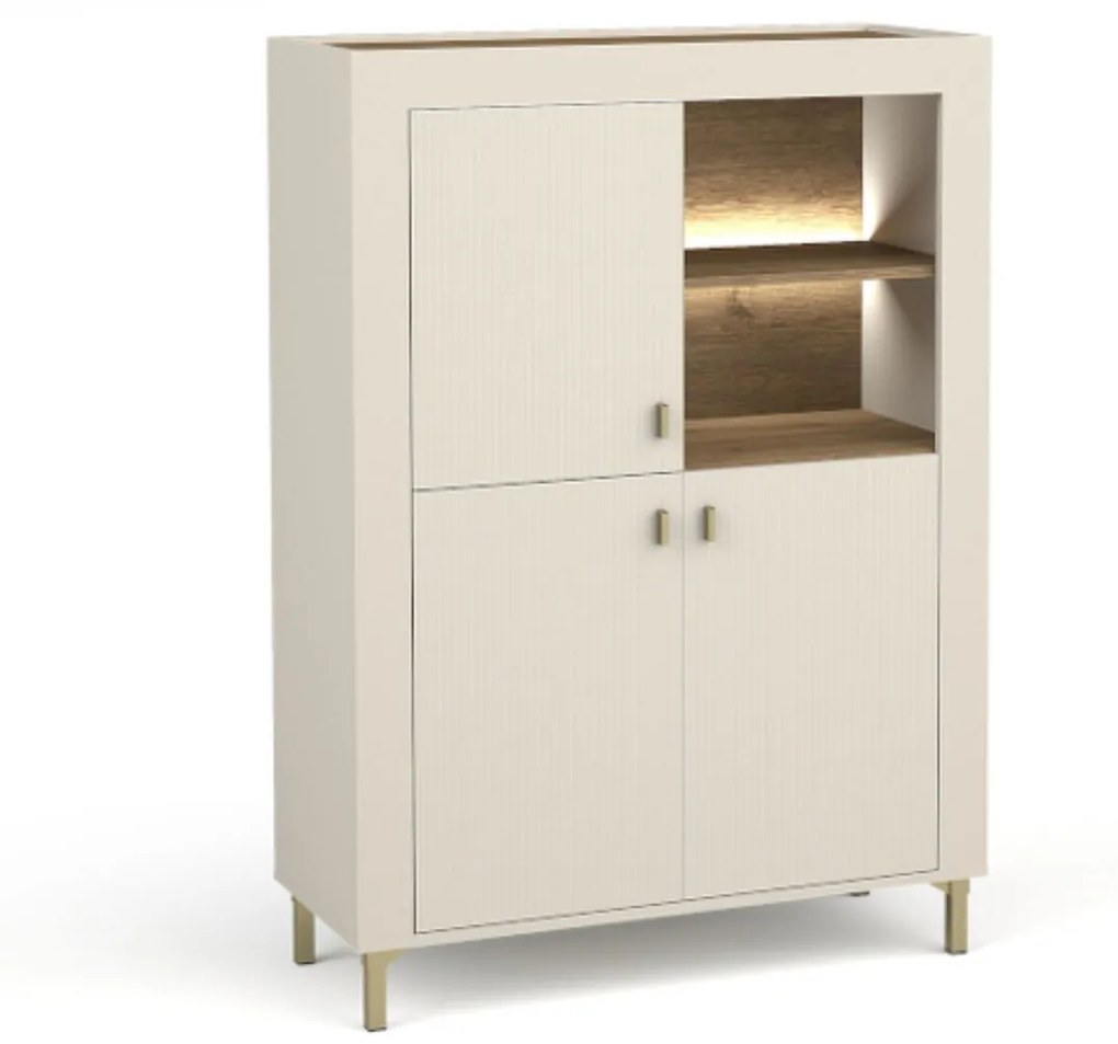 Trojdverová komoda s drážkovaním MOSSA MO5