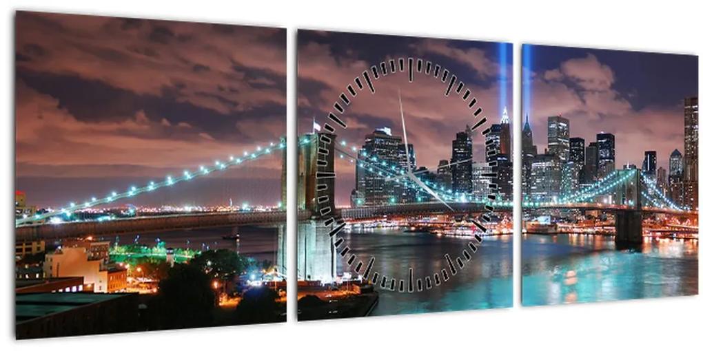 Obrázok - New York, Manhattan (s hodinami) (90x30 cm)