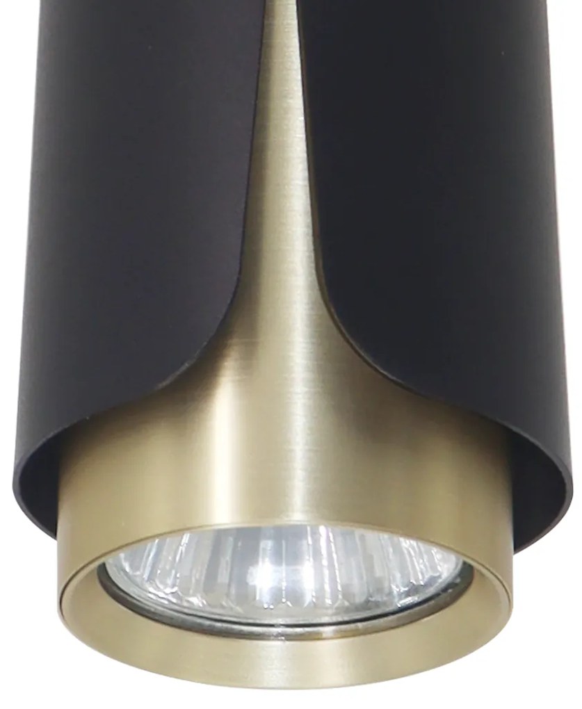 Stropné svietidlo Flower, 1x čierne/zlaté kovové tienidlo