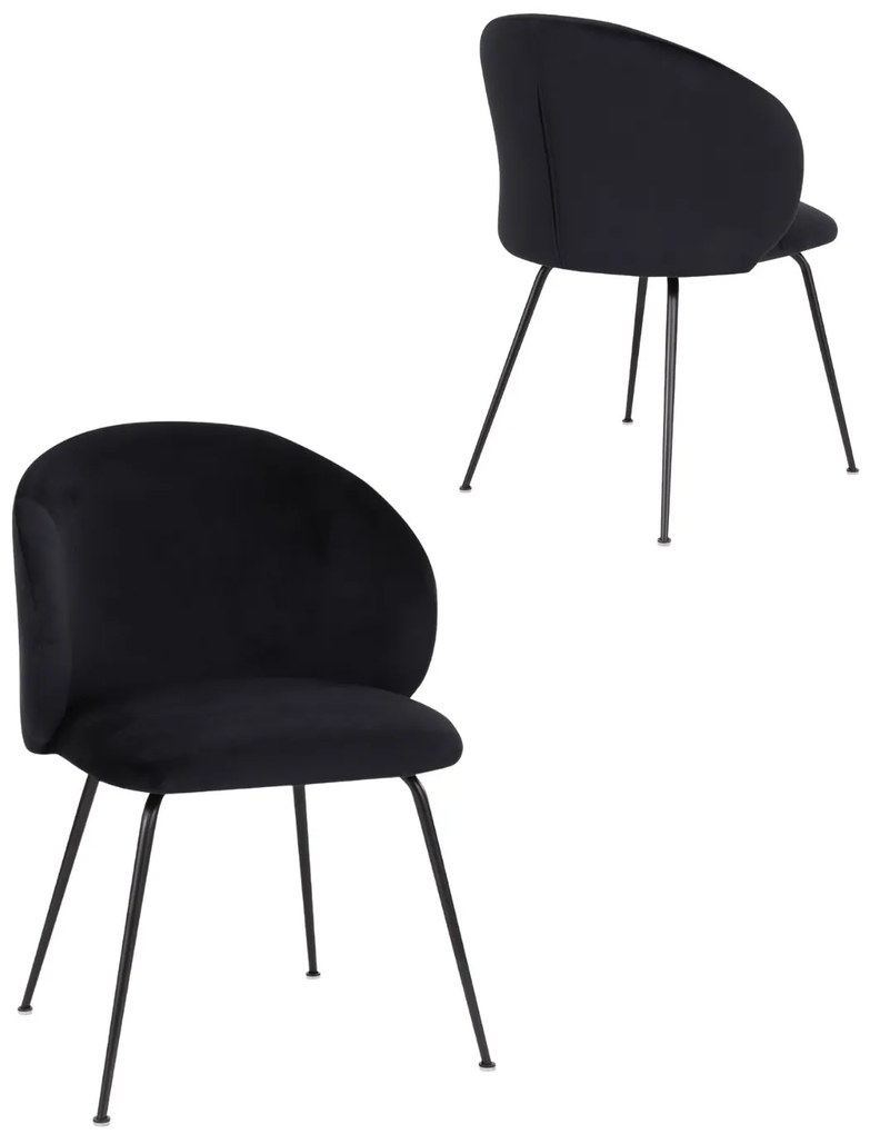 Jedálenská stolička Ganta Black, čierny zamat