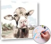 Maľovanie podľa čísel ZVEDAVÉ TELIATKO –  nízka náročnosť