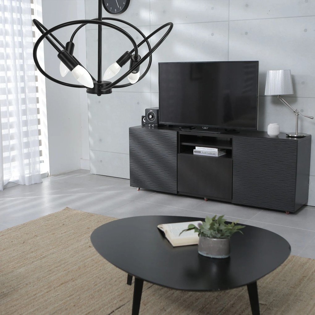 Toolight Toolight, stropné svietidlo 4xE27 APP1093-4C, čierna, OSW-04409