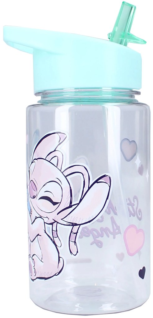 Plastová fľaša na pitie Lilo & Stitch so slamkou - 450 ml