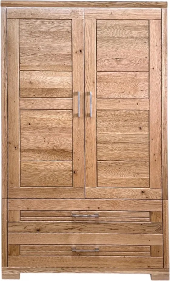 Dvojdverová šatníková skriňa s dvoma zásuvkami, 100x60x174 cm