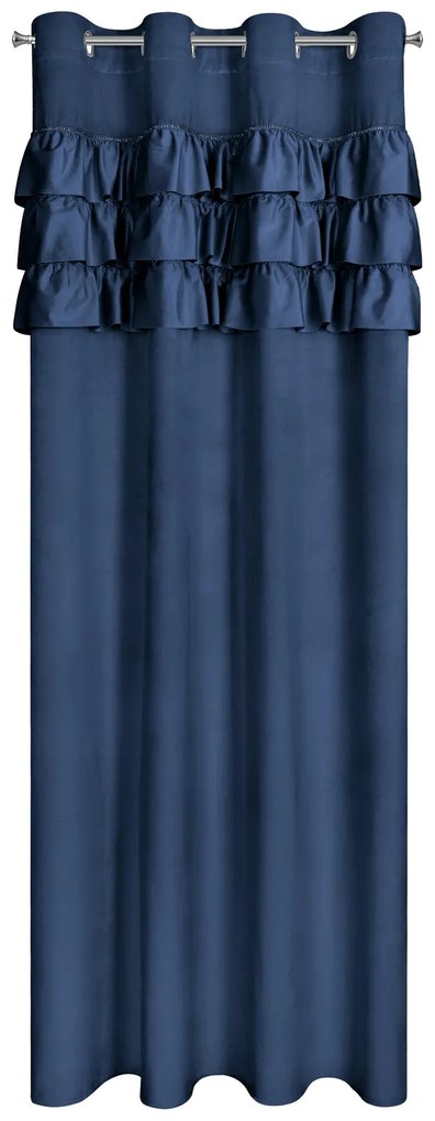 ZATEMŇOVACÍ ZÁVES NA KRÚŽKOCH SAMI 140X250 CM TMAVOMODRÁ