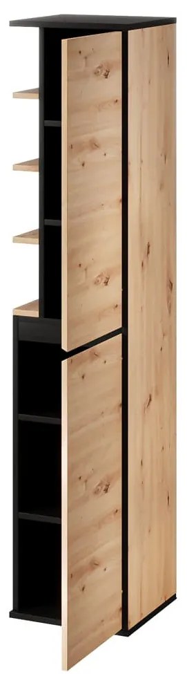 Vysoká koupelnová skříňka Mossa 69 35 cm pravá dub Artisan/černá