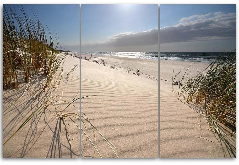 Obraz na plátně třídílný Pláž Mořské duny Příroda - 90x60 cm