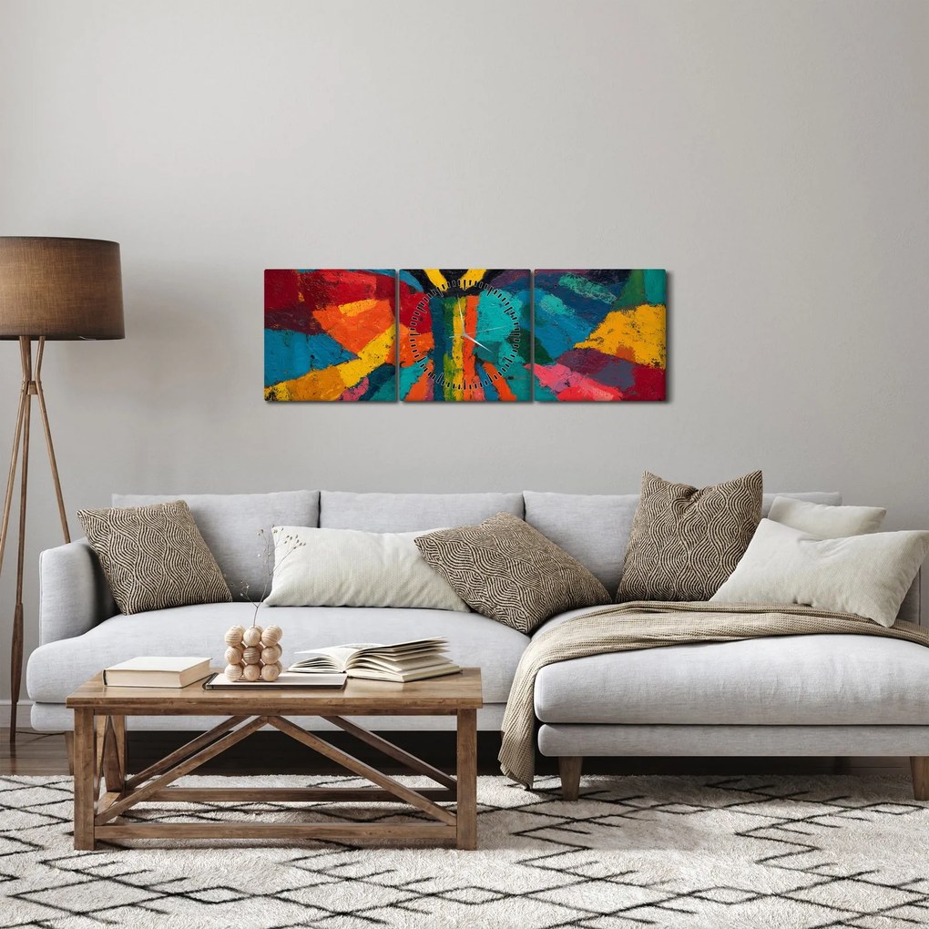 Obraz - Maľovaný anjel (s hodinami) (90x30 cm)