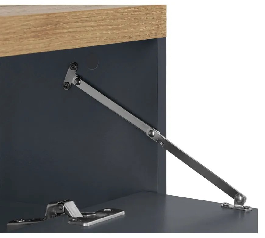 Antracitová skrinka pod umývadlo v dekore duba 60x57 cm Thessa – Støraa