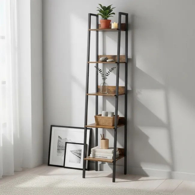 Polica RIVEN RUSTIC hnedá