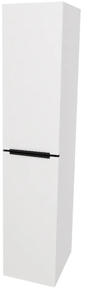 Mereo, Mereo Mailo, kúpeľňová skrinka vysoká 170 cm, čierne madlo, Multidecor, Biela Arctic, MER-CN594LPBBIAA