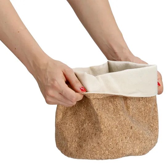 Zeller Present Stredný úložný korkový košík na pečivo KOREK, pr. 20x20 cm