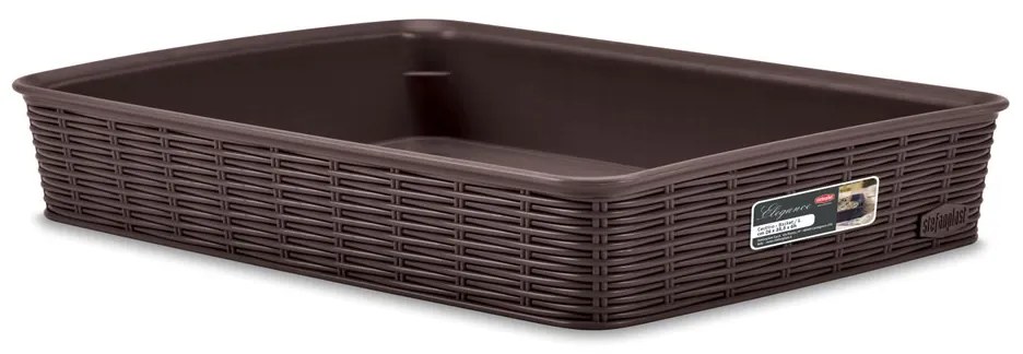 STEFANPLAST Úložný kôš Elegance L, hnedý