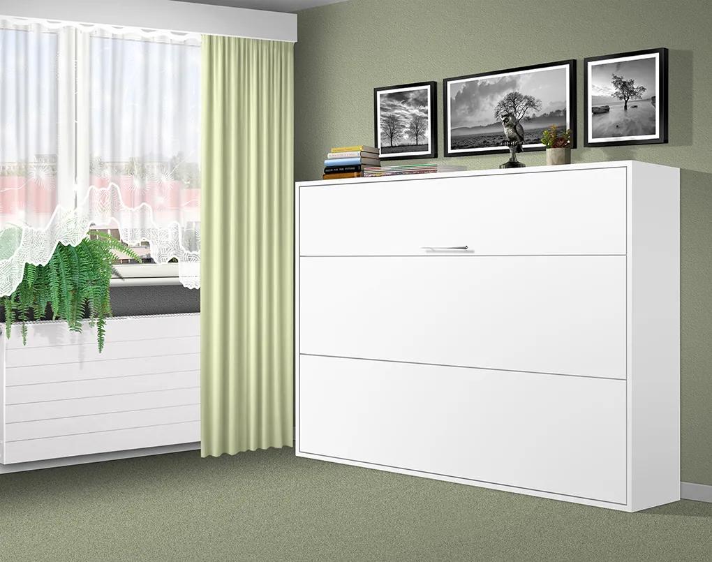 Nabytekmorava Sklápacia posteľ VS1056, 200x120cm farba lamina: dub sonoma svetlá/biele dvere, Varianta dverí: matné