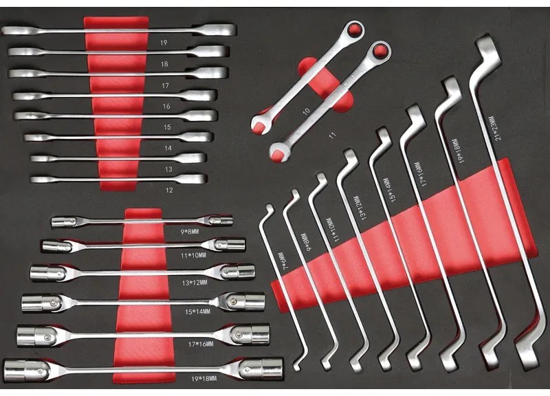 Pojazdný dielenský vozík na náradie EXPERT, VRÁTANE NÁRADIA, 7 zásuviek, modrá