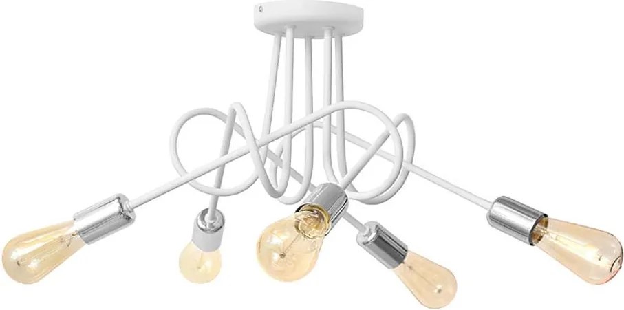 Prisadený luster OXFORD 5xE27/15W/230V biela