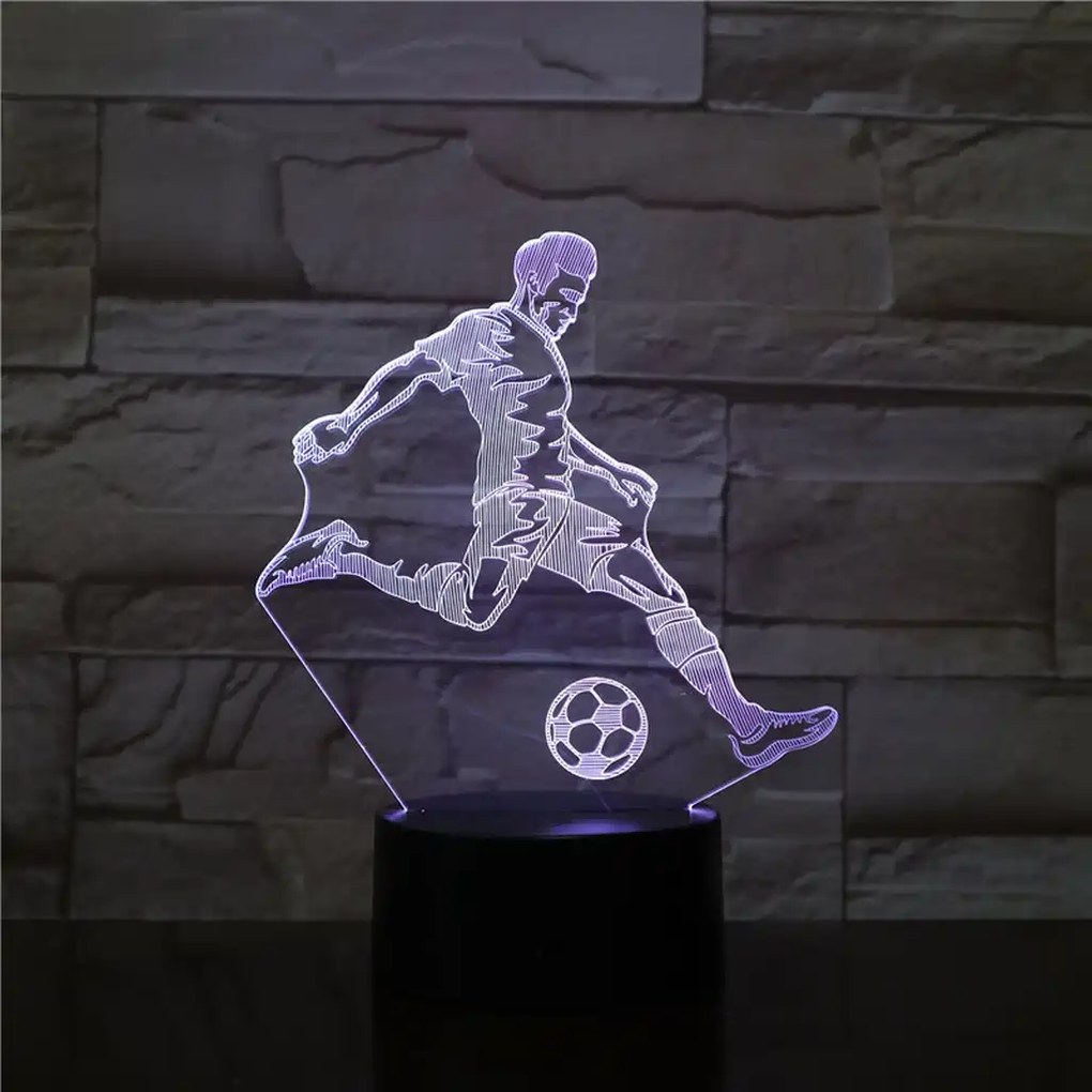 3Dmix 3DL-BTB042 – 3D LED nočná lampa - Futbalista (Bluetooth reproduktor - farba biela)
