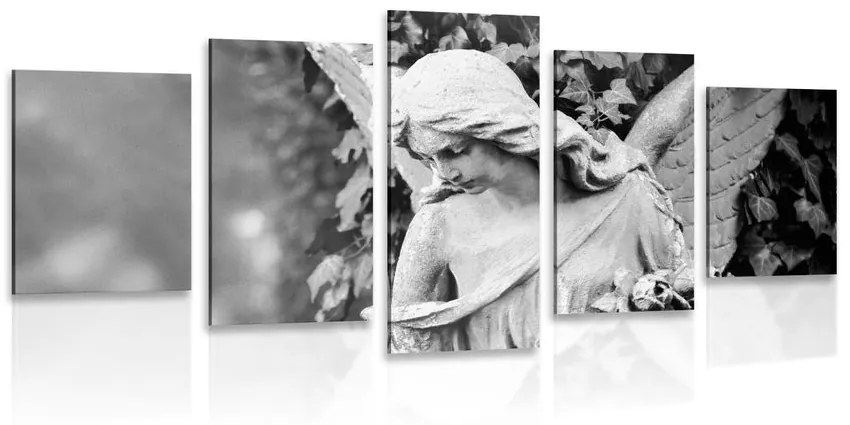 5-dielny obraz socha anjela v čiernobielom prevedení Varianta: 100x50