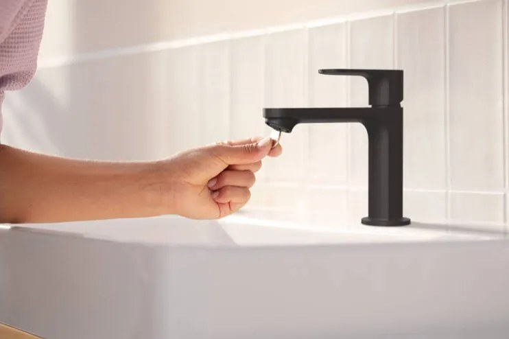 Hansgrohe Rebris S, umývadlová batéria 110 bez odtokovej súpravy, CoolStart, čierna matná, HAN-72520670
