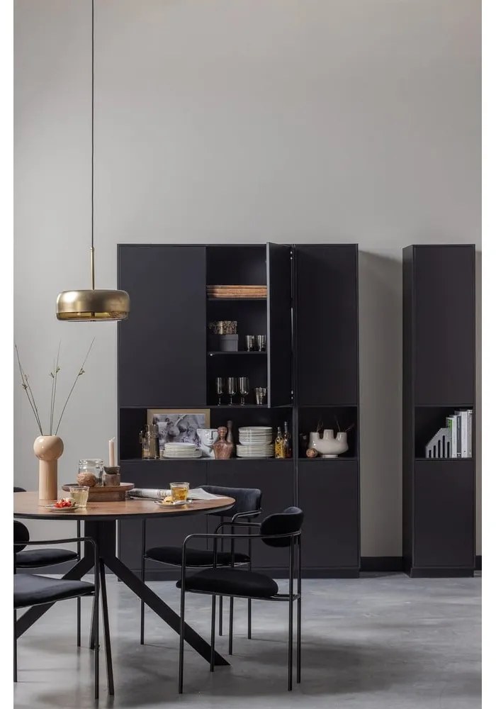 Čierna modulárna knižnica z borovicového dreva 228x210 cm Finca – WOOOD