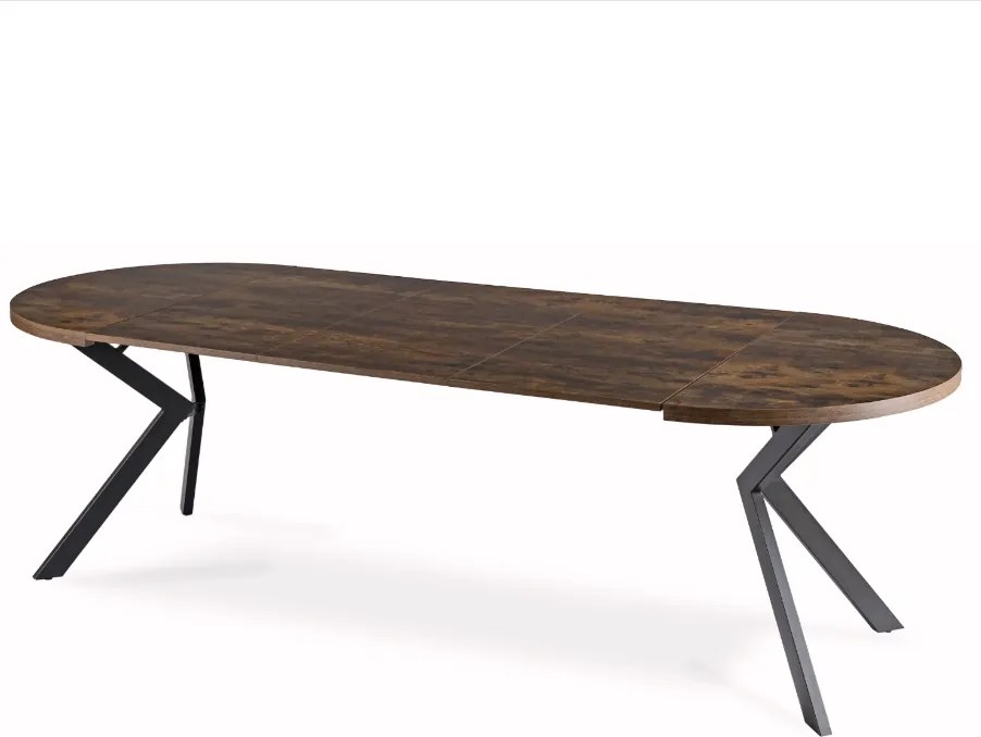 Rozkladací stôl LUKAS 100-250 cm rustikálny dub/čierny