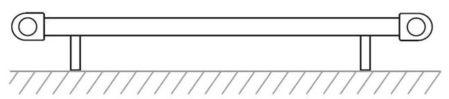 Mereo, Vykurovací rebrík 450x970 mm, rovný, biely, MER-MT01