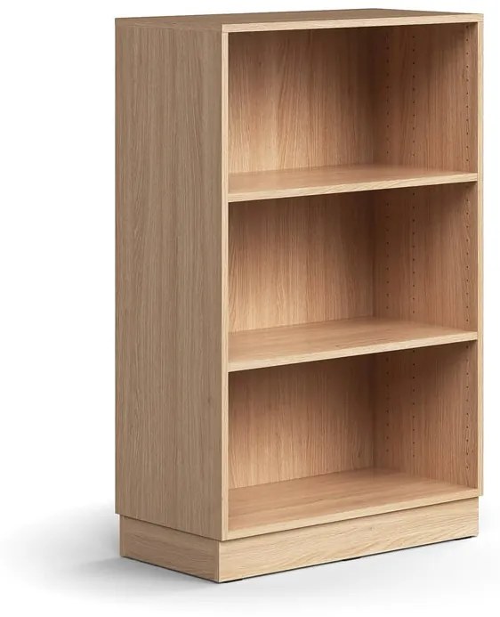 Knižnica QBUS, 2 police, so soklom, 1252x800x400 mm, dub