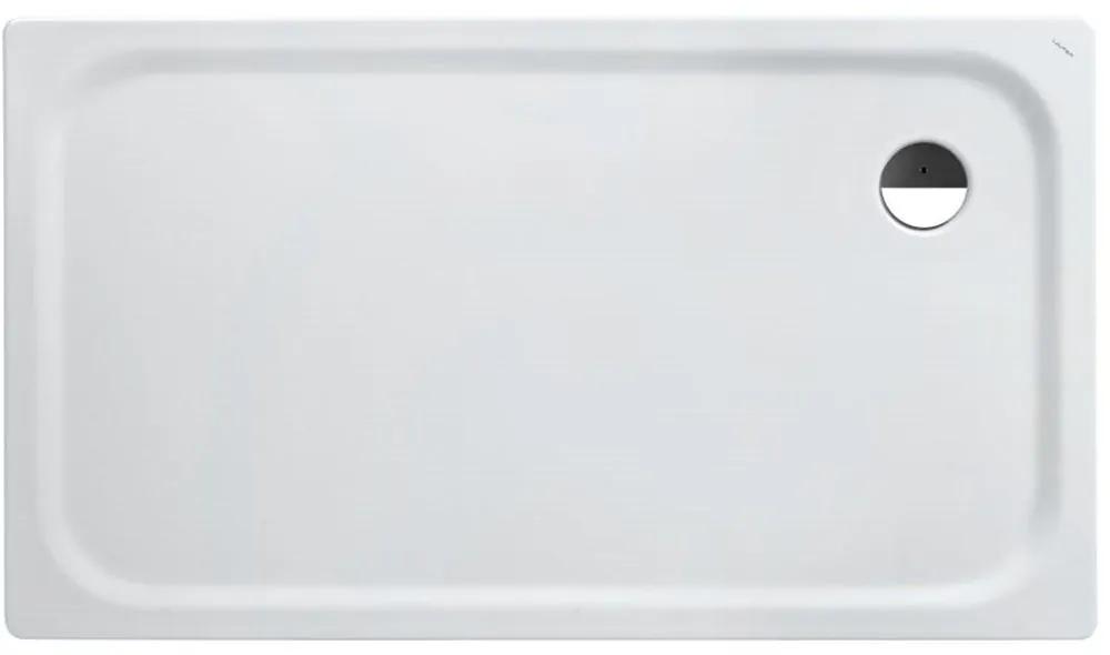 LAUFEN Platina obdĺžniková sprchová vanička zo smaltovanej ocele, odtok v rohu, 1400 x 800 x 25 mm, biela matná, H2150067570401