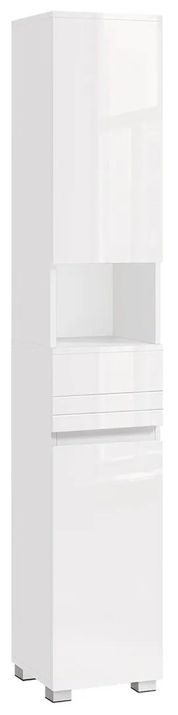 Kúpeľňová skrinka - biely vysokolesklý