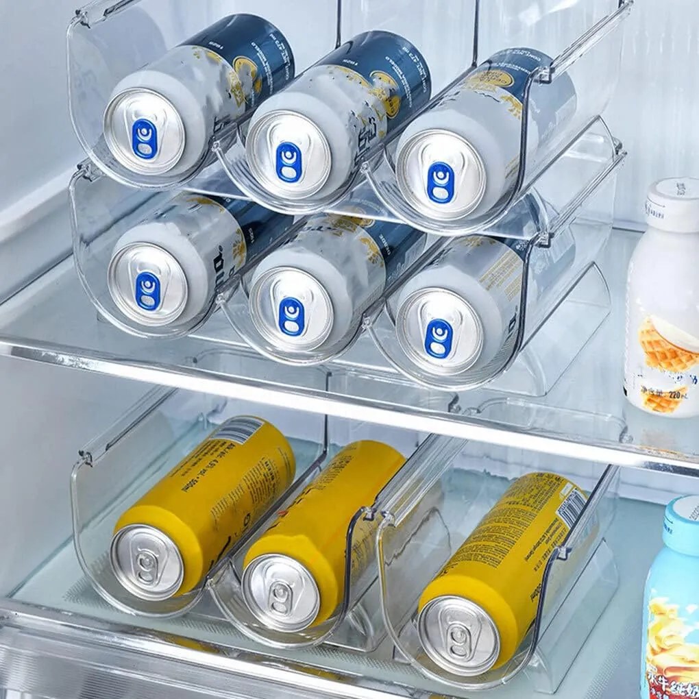 Stojan na fľaše, na víno, transparentný, do chladničky BINS
