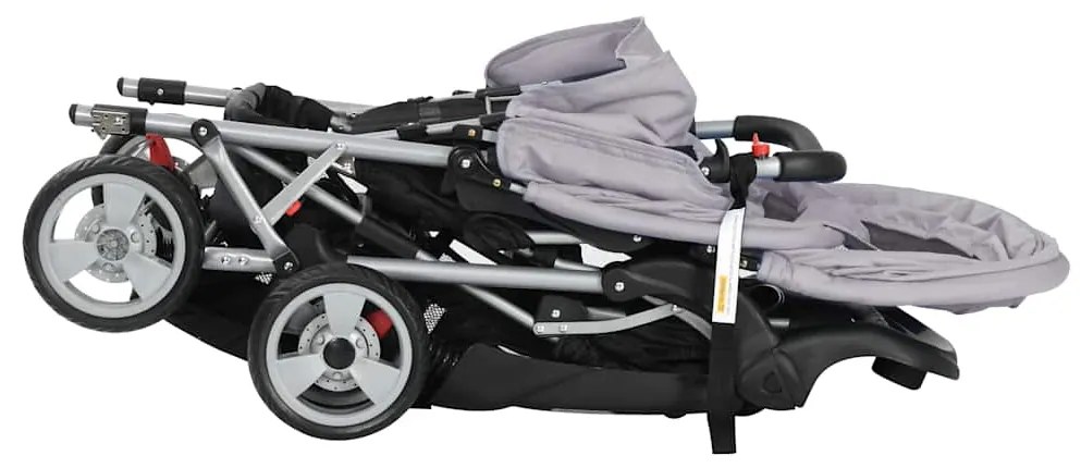 Súrodenecký kočík, oceľ, sivo čierny