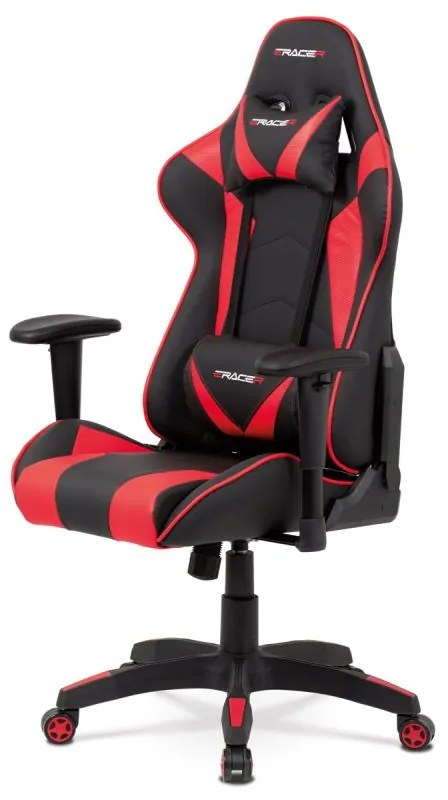 Autronic, Herné kreslo, červená, ekokoža, 130 kg, KA-F03 RED