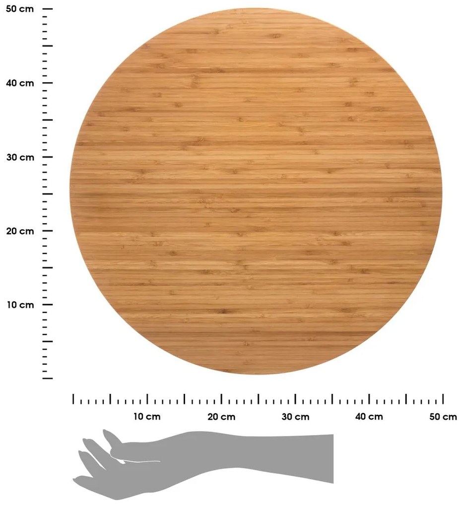 Drevený otočný servírovací podnos Bam, (fi) 50 cm