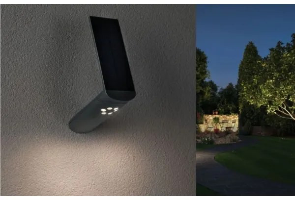 Paulmann 94261 - LED/1,2W IP44 Solárne nástenné svietidlo so senzorom ILIAS 3,7V