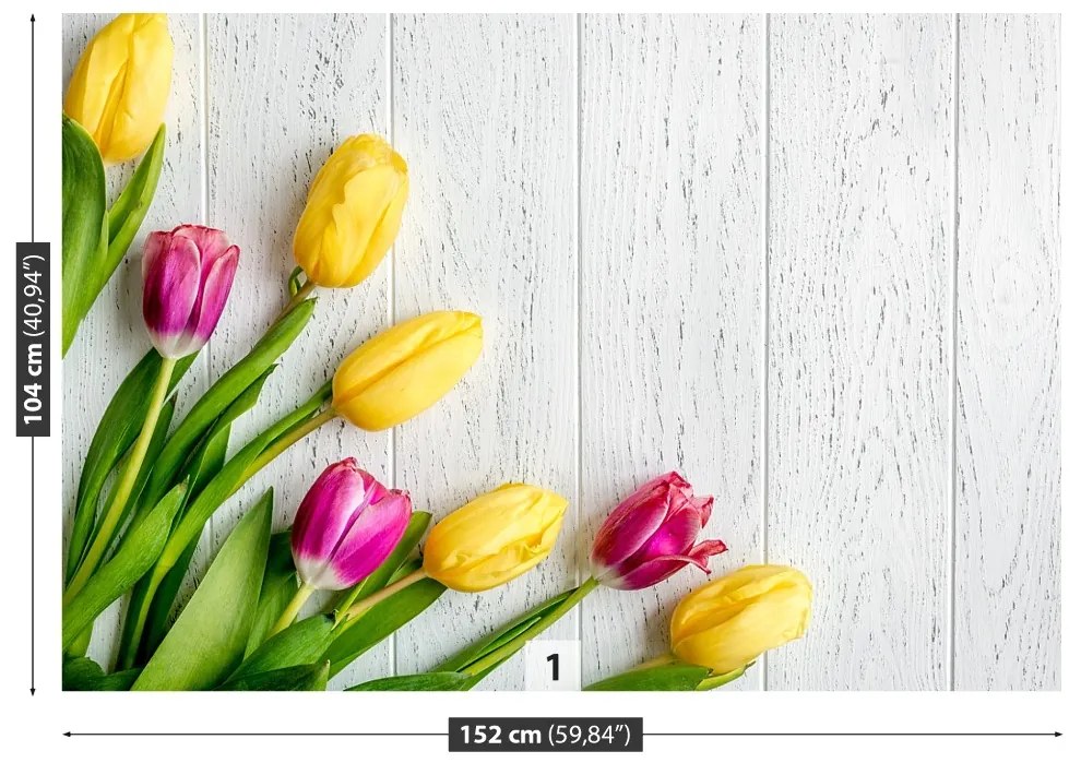 Fototapeta Vliesová Žlté tulipány 250x104 cm