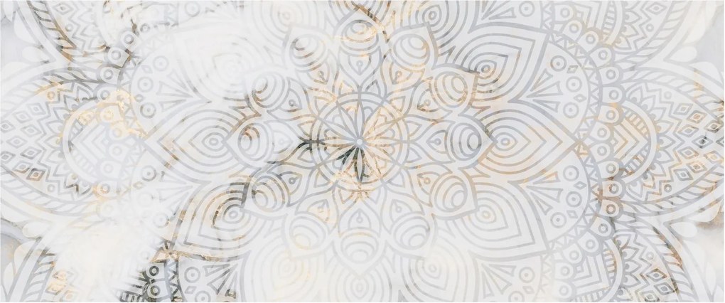 Obraz bielej mandaly (120x50 cm)