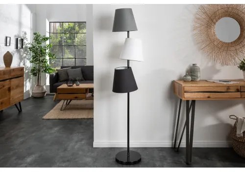 Stojaca lampa 39674 Levels 163cm Čierna, Šedá, Biela  - Komfort-nábytok