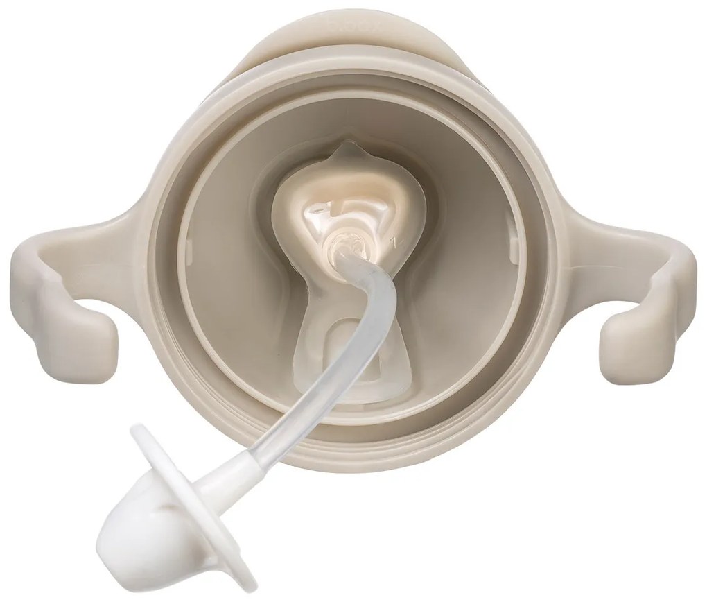 Hrnček so slamkou - béžový 240 ml