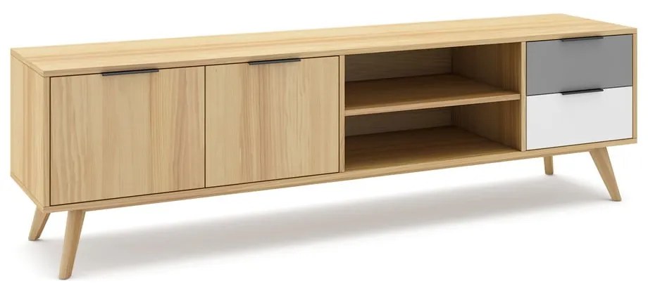 TV stolík z borovicového dreva v prírodnej farbe 180x53 cm Elfa - Marckeric