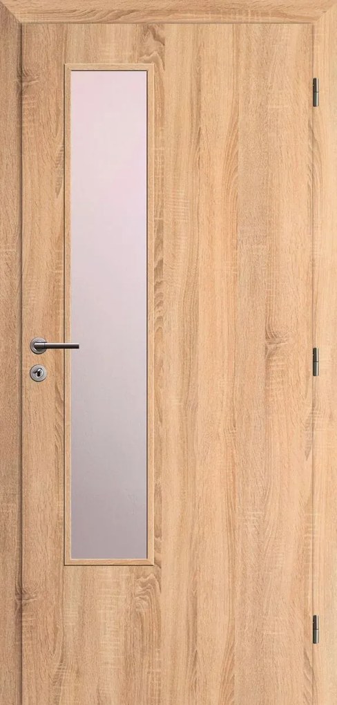 Solodoor Interiérové dvere L2 sklo, 80 P, 850 × 1 985 mm, fólia, pravé, dub Mystic, presklené